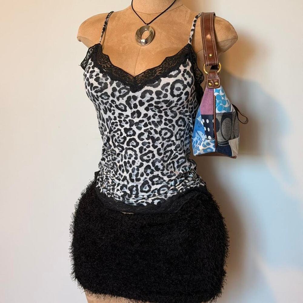 Y2k black white leopard